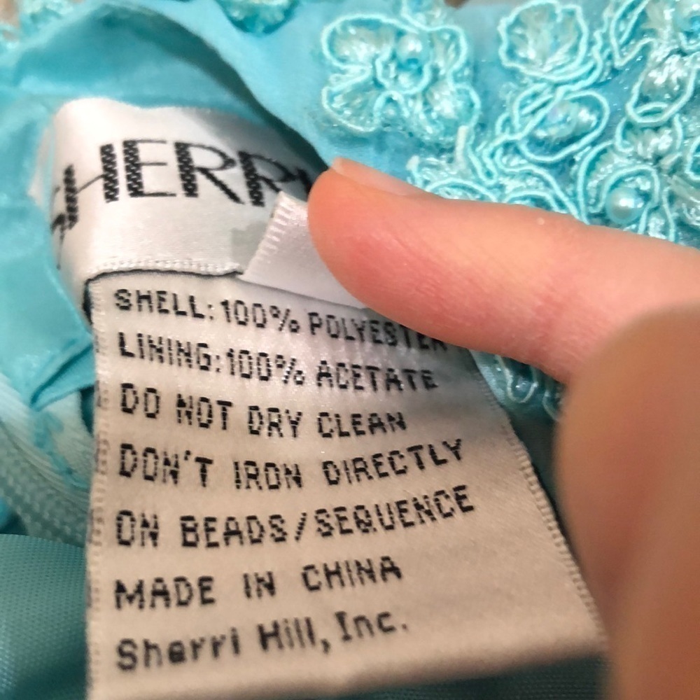 NWT Sherri Hill Dress Size 0 Pastel Blue Coral Orange Ombre Hi Low Cutout Gown - Picture 6 of 10